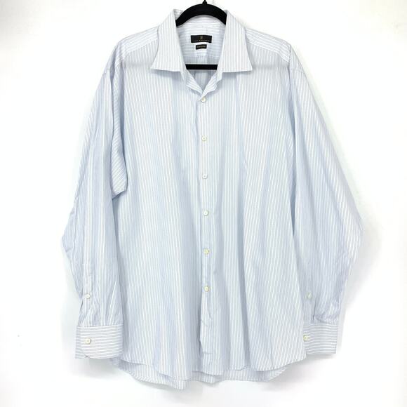 IKE BEHAR Men's Sz 18 34/35 Relaxed Button Down Shirt Long Sleeves Light Blue - Picture 1 of 7